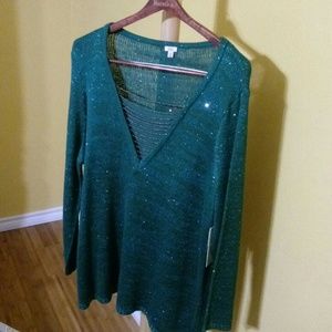 Reba Holiday Gems Evergreen Sweater