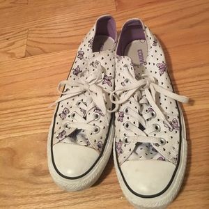 Women converse butterfly purple and white sneakers