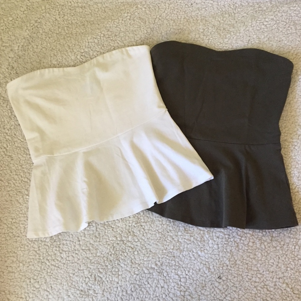 Peplum strapless tops