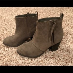 Faux suede ankle boots