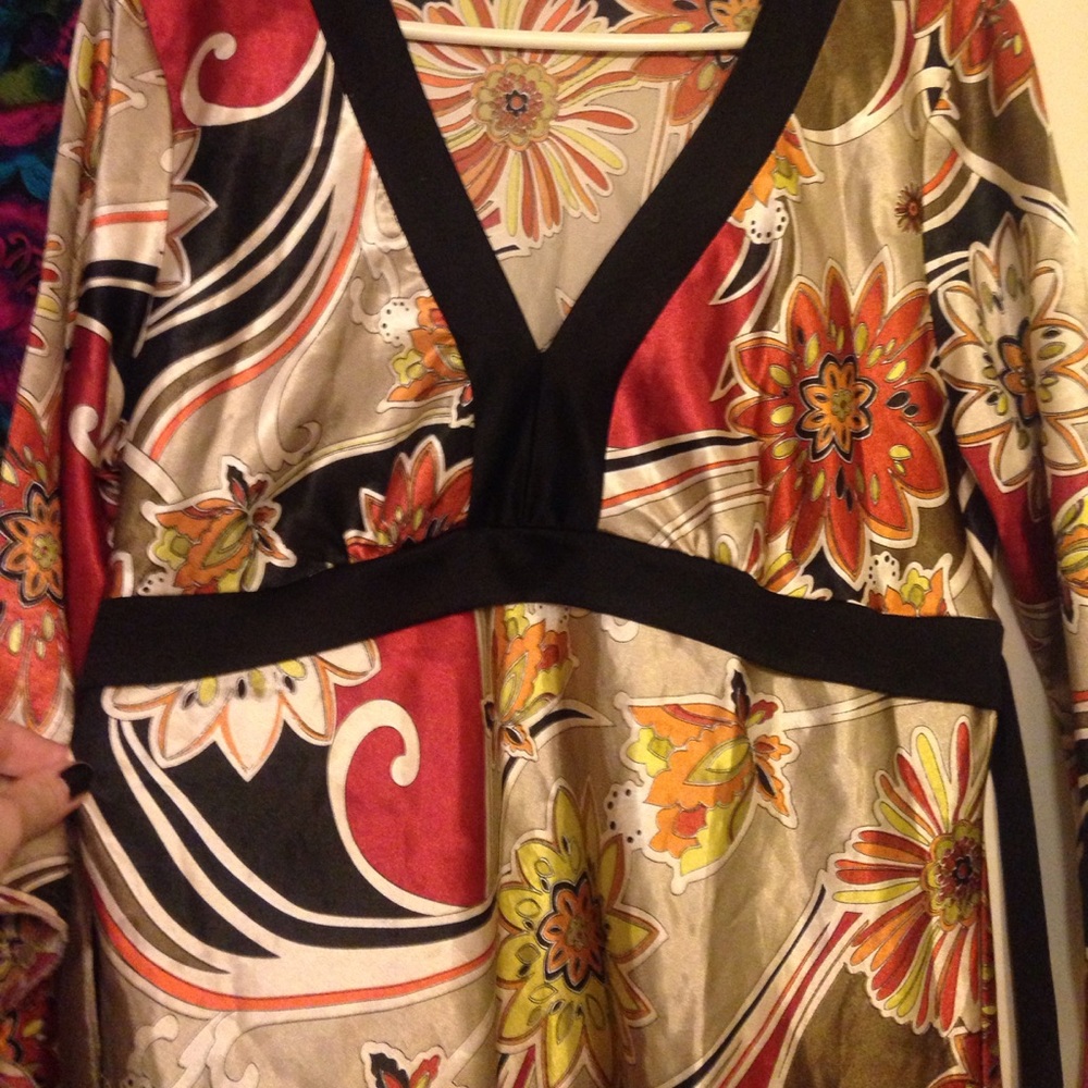 Floral silk gypsy kimono top