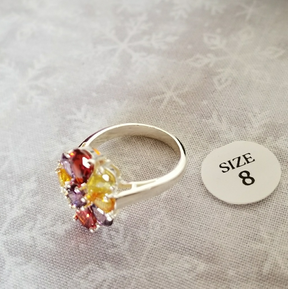 Multicolored flower ring - Picture 4 of 5