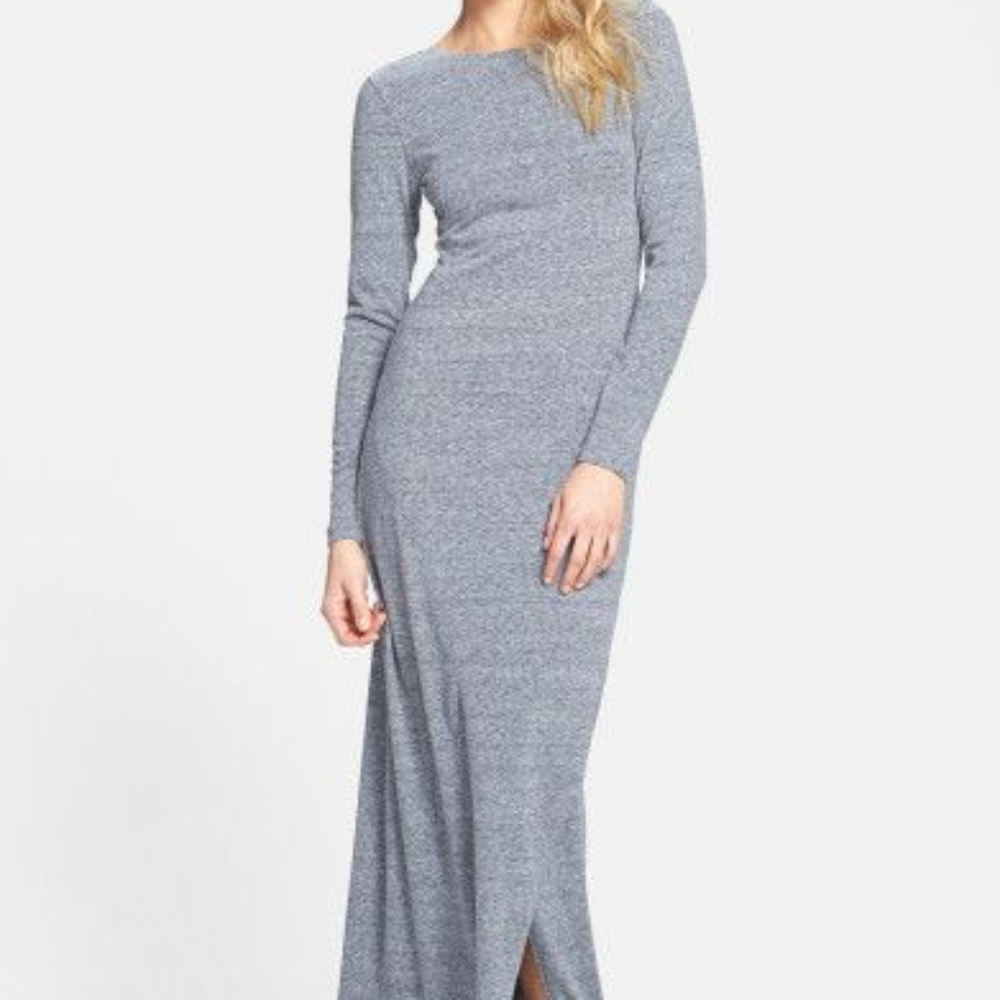 Leith Long Sleeve Full length Dress w/ Tulip Slit