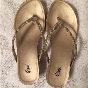 Gold Sandals with Rhinestones