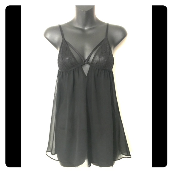 Victoria's Secret Other - Sheer strappy chiffon ✨ babydoll w/ matching thong