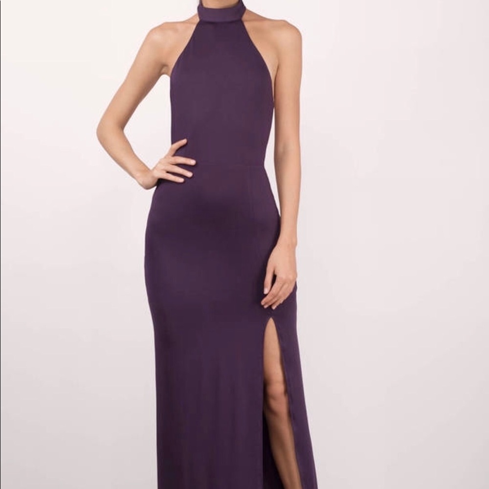 elegant purple evening dress