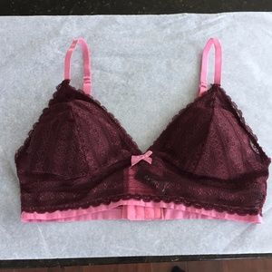 🎀2 FOR $10🎀 NWOT Lace Bralette Pink & Burgundy