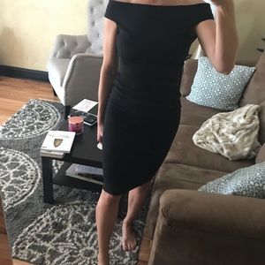 Off the shoulders black dress