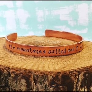 🆕 the mountains called and I went handstamped bracelet