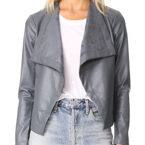 BB Dakota Peppin Draped Faux Leather Jacket Grey