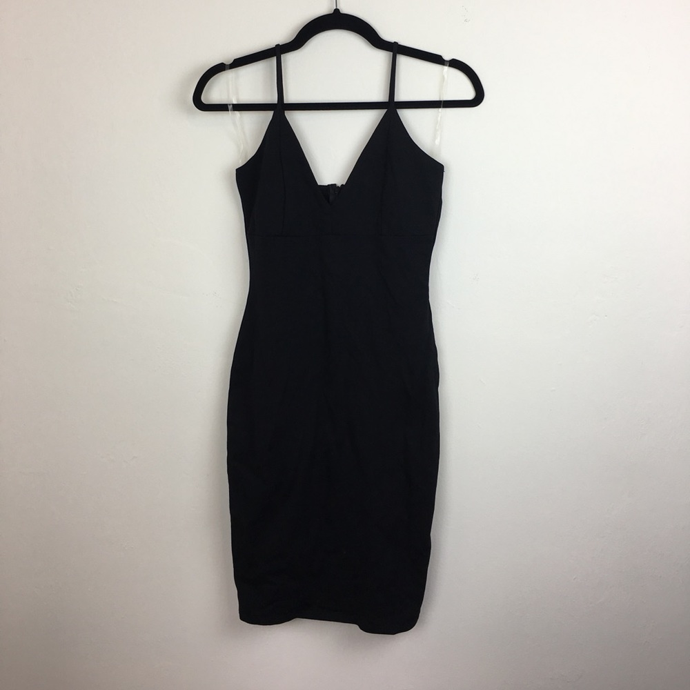 Black Mini Spaghetti Strap Cocktail Dress