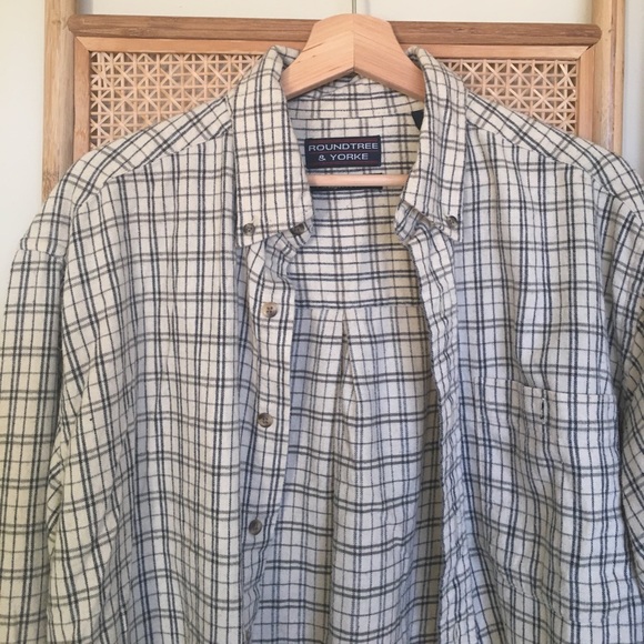 White and Black Plaid Thermal Button Down Shirt - Picture 5 of 8