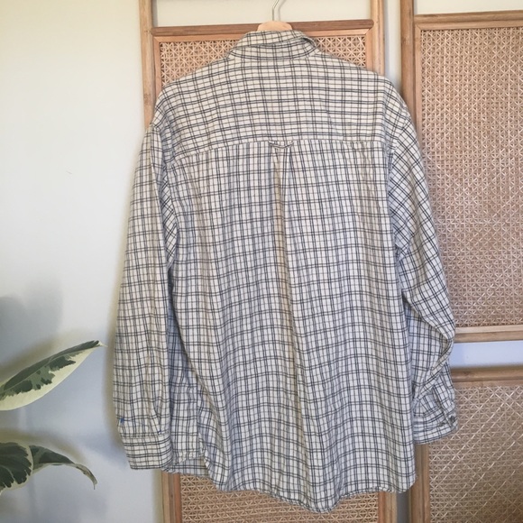 White and Black Plaid Thermal Button Down Shirt - Picture 8 of 8