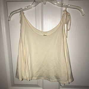 Cream crop top, ties on the shoulders