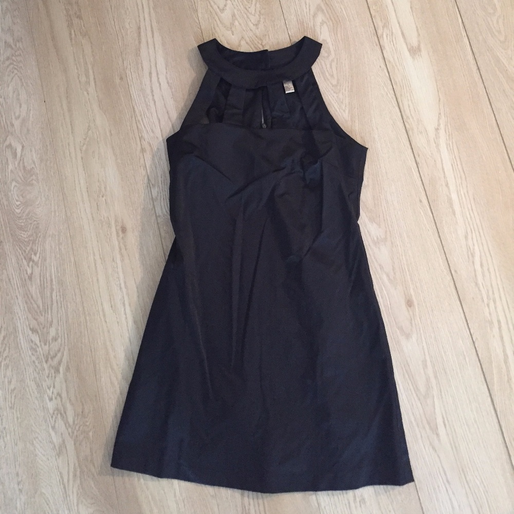 Sexy Little Black Dress w/ Cage High Collar Satin