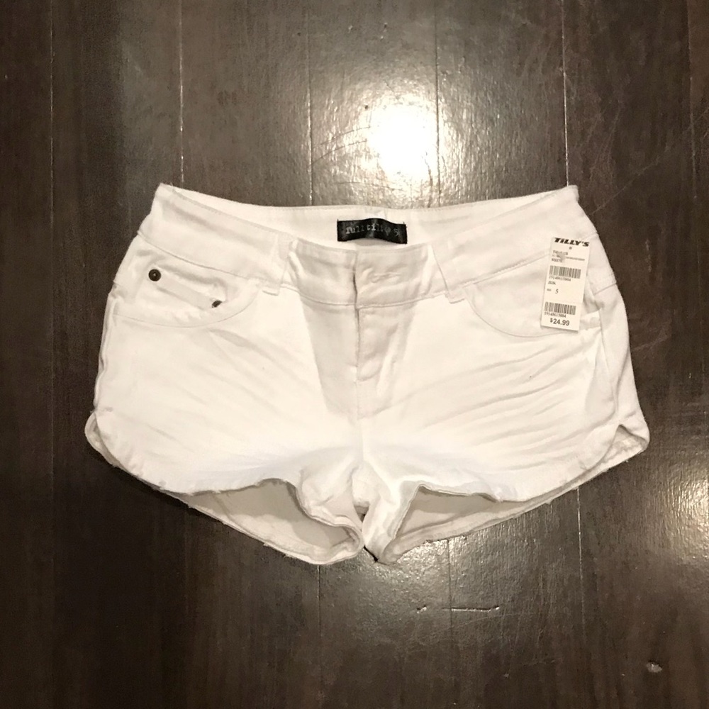 Full Tilt - White Jean Shorts