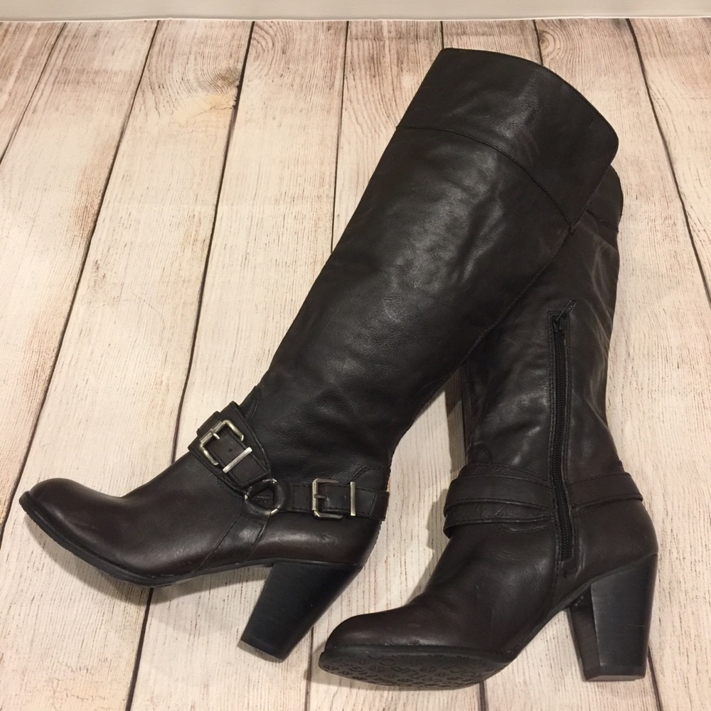 ๐ธ๐ARTURO CHIANG ๐๐ธ Leather Heeled Riding Boot - Picture 1 of 8