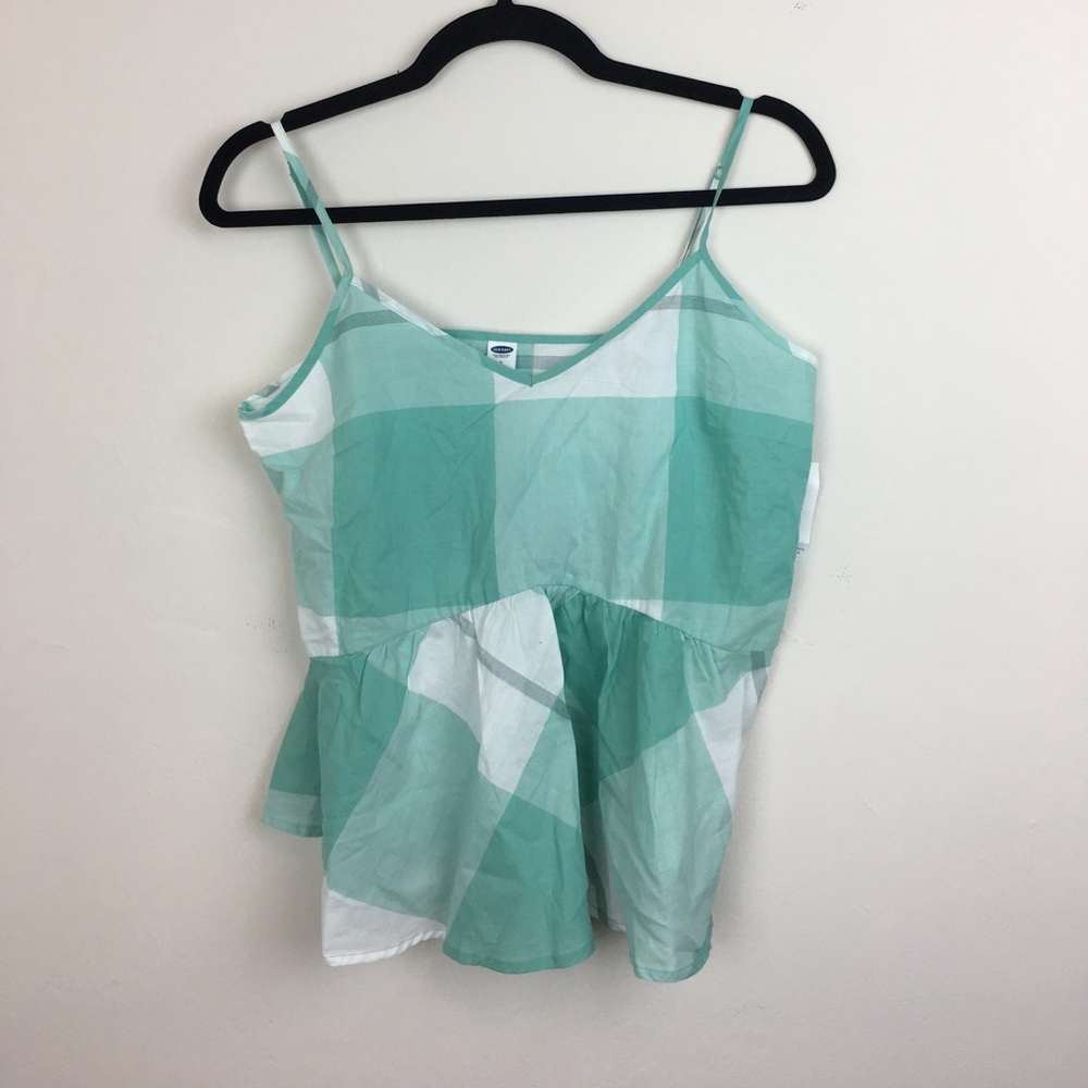 Green and White Old Navy Tank Top