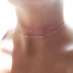 Sterling Silver Double Layer Choker NEW