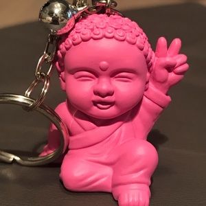 “Peace” Keychain in a great bright pink