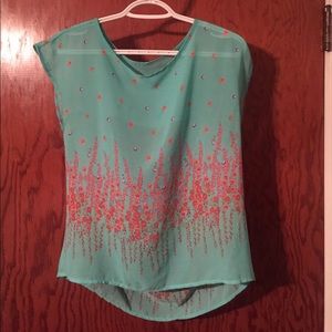 Floral blouse with cut out back detail