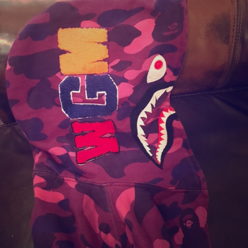 Purple bape hoodie sz m authentic