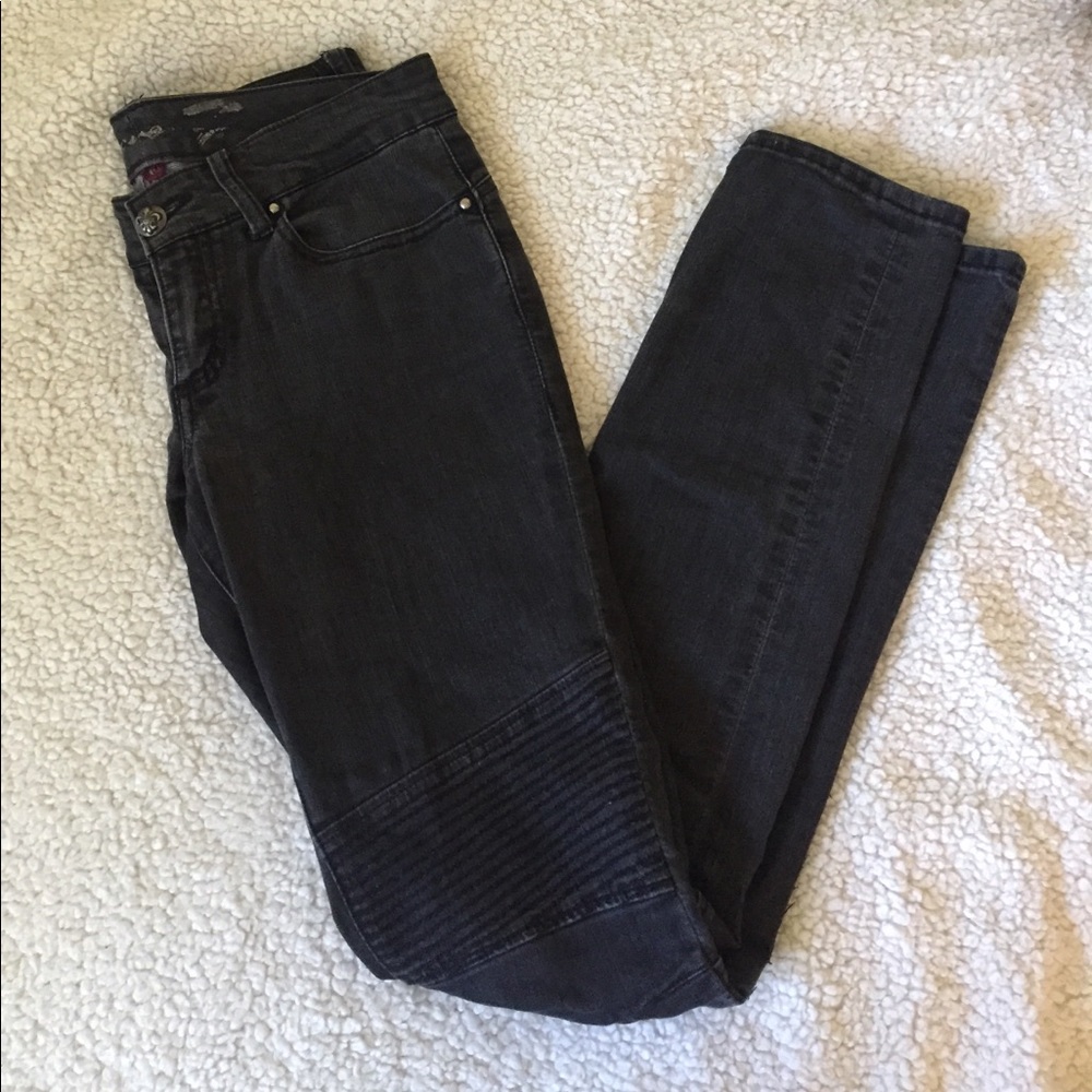 Black/gray Moto jeans
