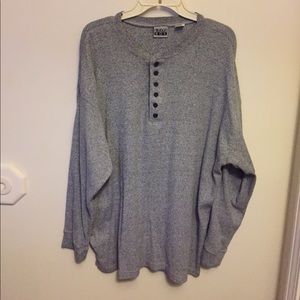 Men’s Lg Bugle Boy Gray Henley tee