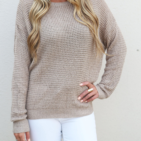 Xemoda Sweaters - 🛑LAST ONE -PRICE FIRM🛑 Lace Back Sweater oatmeal