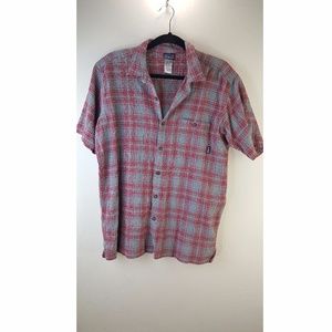 PATAGONIA red gray plaid short sleeve FINAL PRICE