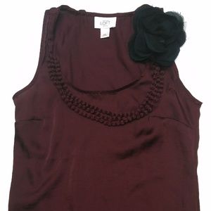 Ann Taylor Loft Plum Blouse Women's Size Petite M