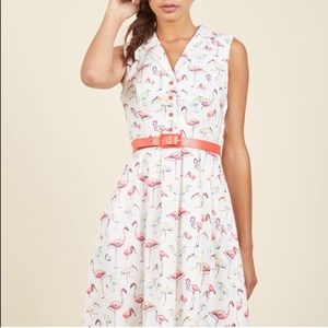 Modcloth Dresses - It’s An Inspired Taste Dress in Flamingos Modcloth Dresses - It’s An Inspired Taste Dress in Flamingos
