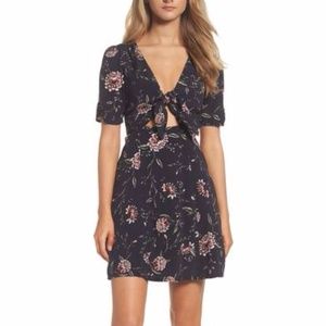 Fit and flare tie front mini dress