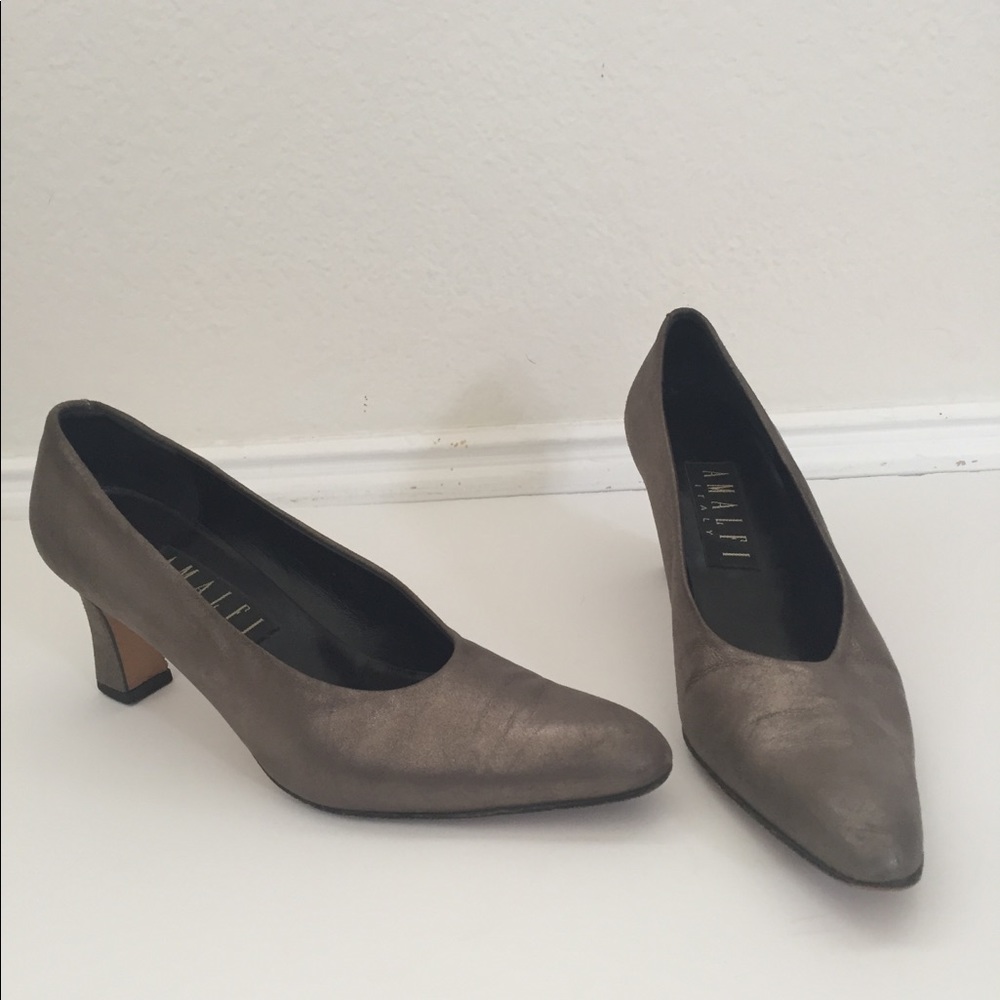 STUART WEITZMAN BRONZE LEATHER SHOES