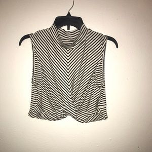 Black and white stripped crop top