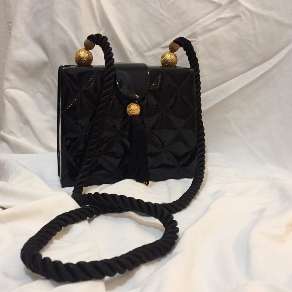 Vintage Carlo Fellini Patent Leather Box Bag