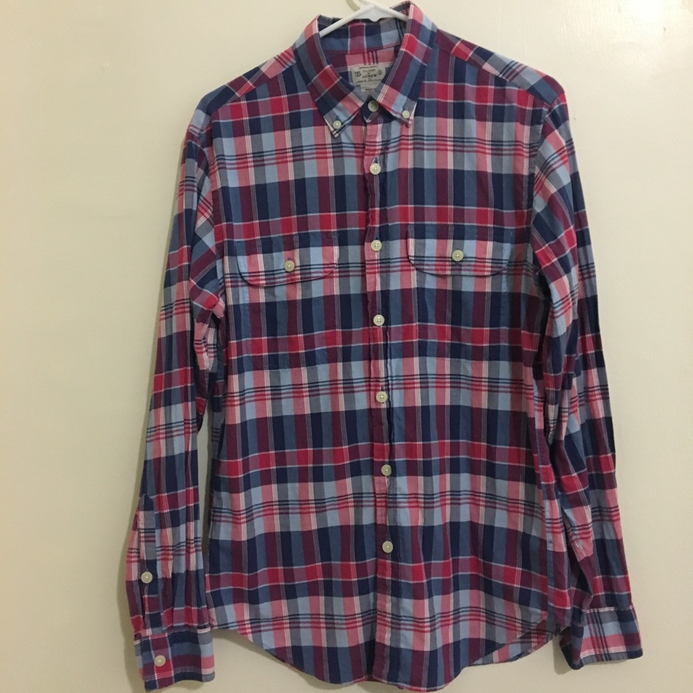J. CREW MADRAS  PLAID COTTON BUTTONDOWN
