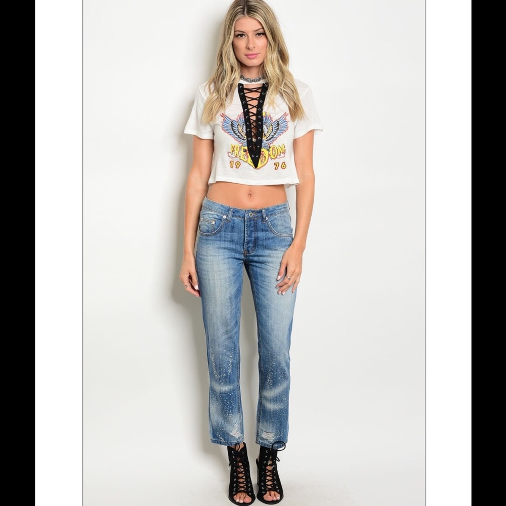 🛍SALE🛍Blue Denim Medium/Wash Boyfriend Jeans NWT