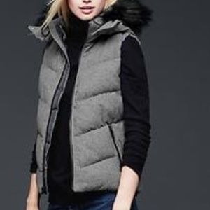 Gap Primaloft Grey Textured Puffer Vest size Small