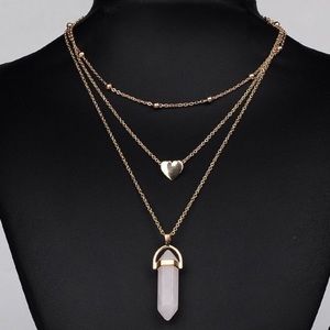 SALE Light pink Crystal necklace