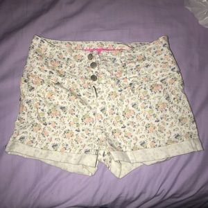 High waisted floral shorts