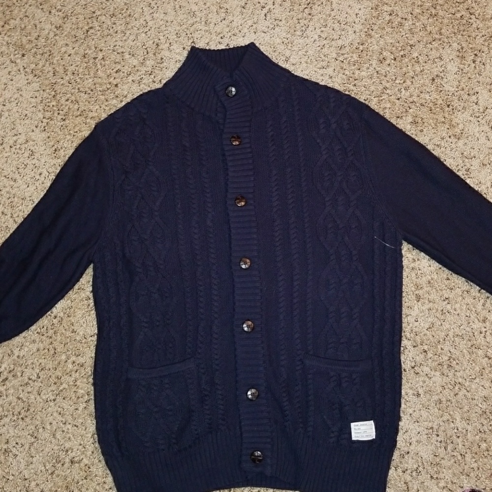 Men's Navy blue button down sweater NWOT