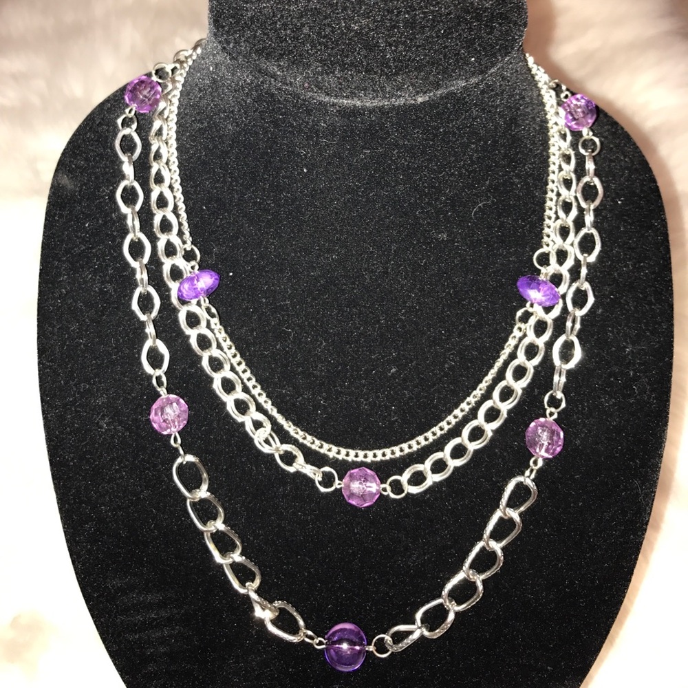 ❤️Silver and purple necklace
