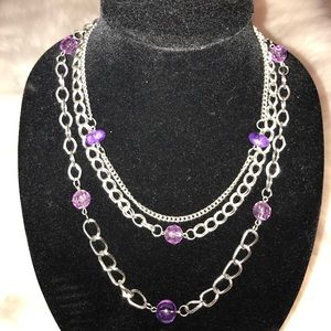 ❤️Silver and purple necklace