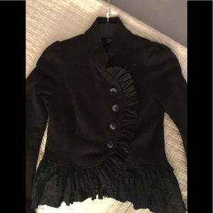 Black Free People ruffled jacket
