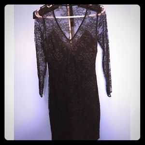 Black Lace Long-sleeve Dress Size 2 new w/tags