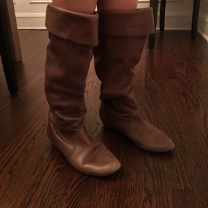 Brown soft leather boots