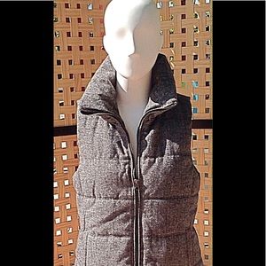 Herringbone-Cowell Neck Puffy Vest