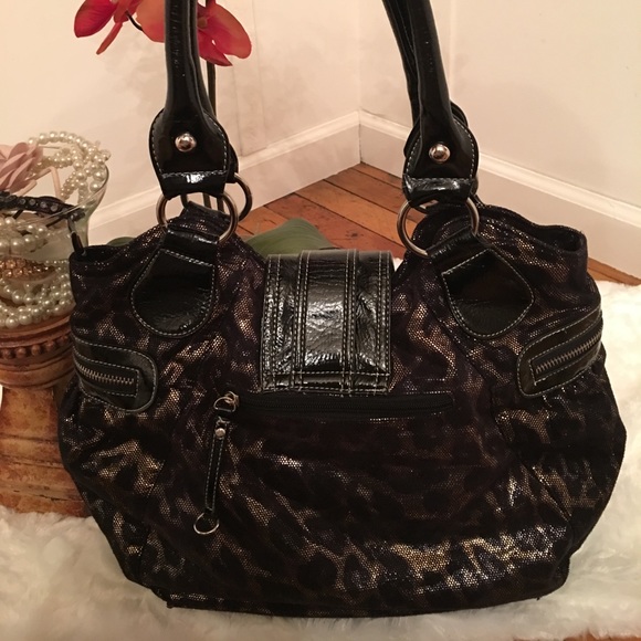 Metallic Leopard print Shoulder Bag - Picture 2 of 4