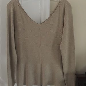 NWT WHBM Gold Peplum Sweater